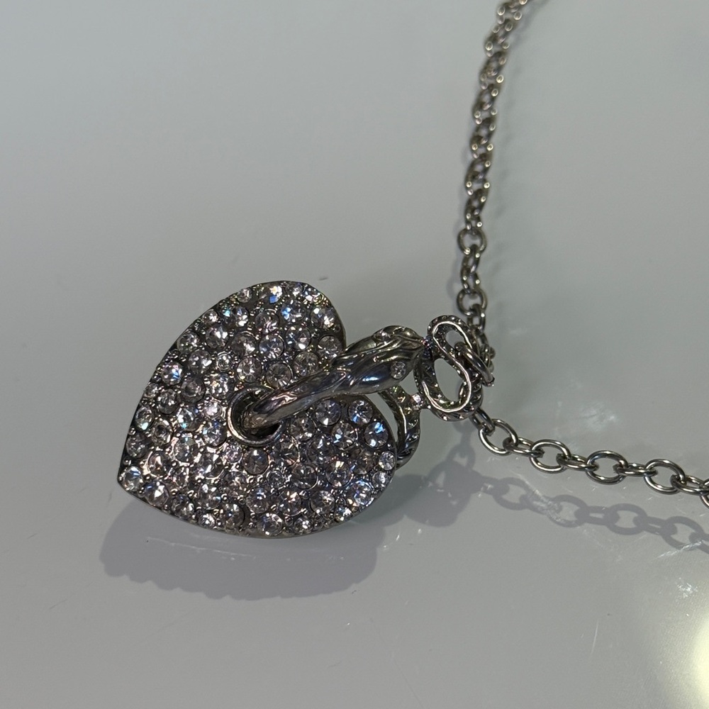 Guess Heart & Snake Pendant Necklace